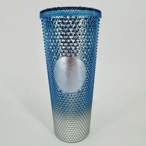 New Starbucks Holiday Icicle Blue Gradient Bling Studded Tumbler Venti Cold Cup